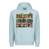 Blue Mist believe believe believe Premium Hoodie - AdoDesignShop