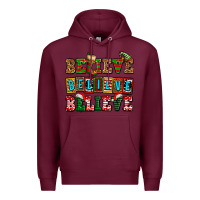 Burgundy believe believe believe Premium Hoodie - AdoDesignShop