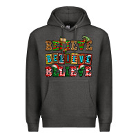 Charcoal Heather believe believe believe Premium Hoodie - AdoDesignShop