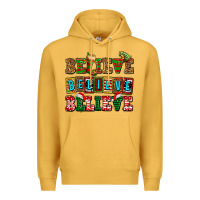 Mustard believe believe believe Premium Hoodie - AdoDesignShop