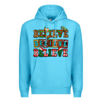 Ocean Blue believe believe believe Premium Hoodie - AdoDesignShop