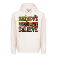 Pale Pink believe believe believe Premium Hoodie - AdoDesignShop