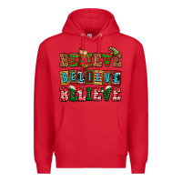 Red believe believe believe Premium Hoodie - AdoDesignShop