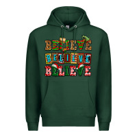 Sports Green believe believe believe Premium Hoodie - AdoDesignShop