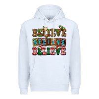 White believe believe believe Premium Hoodie - AdoDesignShop
