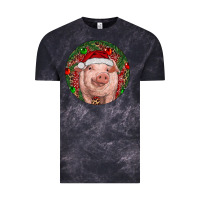 Cloud Black Pig Christmas Vintage Tee - RanaPortraitStore