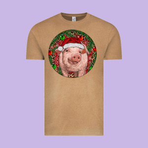 Pig Christmas Vintage Tee Designed By Ranaportraitstore