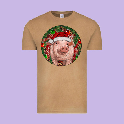 Vintage Tee Pig Christmas