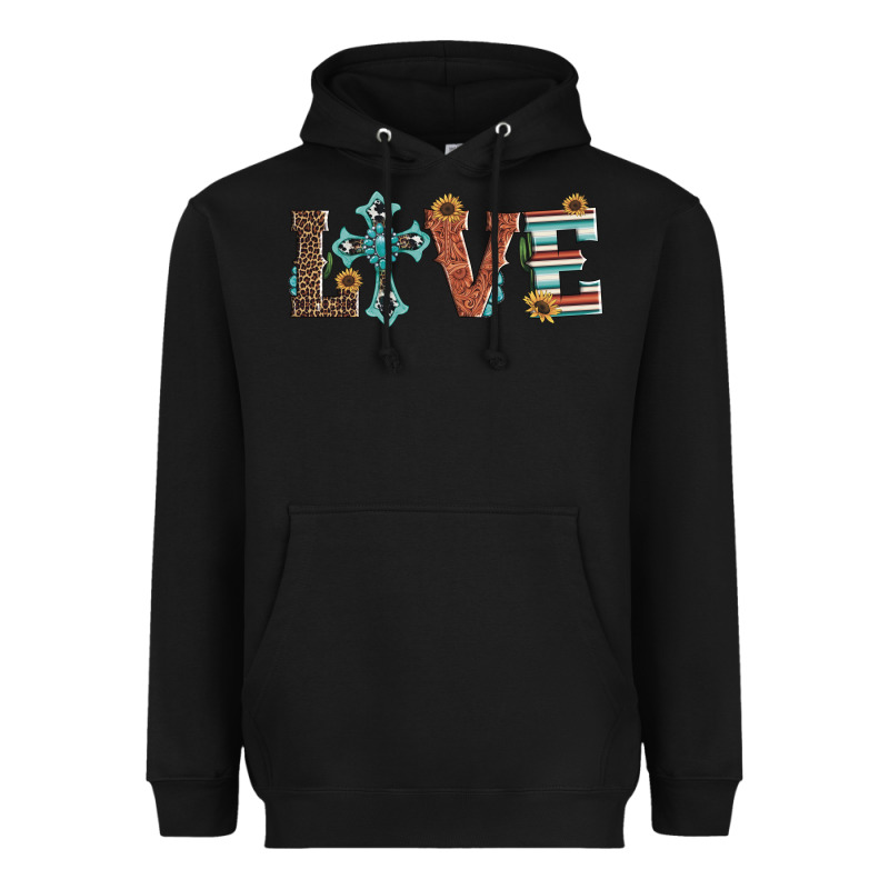 Western Love With Cross Heavyweight Hoodie by Artiststas | Teevron