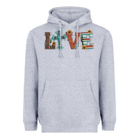 Heather Grey western love with cross Heavyweight Hoodie - Artiststas