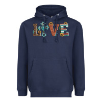 Navy western love with cross Heavyweight Hoodie - Artiststas