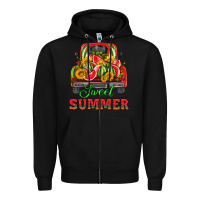 Black sweet summer watermelon and truck Zipper Hoodie - HRA Design Shop