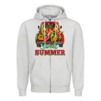 Dove Grey sweet summer watermelon and truck Zipper Hoodie - HRA Design Shop