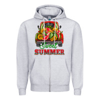 Heather Grey sweet summer watermelon and truck Zipper Hoodie - HRA Design Shop