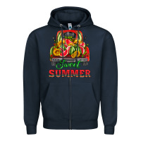Navy sweet summer watermelon and truck Zipper Hoodie - HRA Design Shop