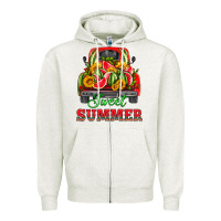 Oatmeal Heather sweet summer watermelon and truck Zipper Hoodie - HRA Design Shop