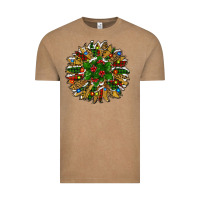 Vintage Coffee Leopard Christmas Sunflower Vintage Tee - RanaPortraitStore