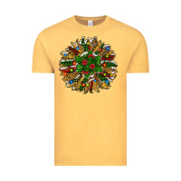 Vintage Mustard Leopard Christmas Sunflower Vintage Tee - RanaPortraitStore