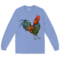Colony Blue rooster Long Sleeve Tee - RanaPortraitStore