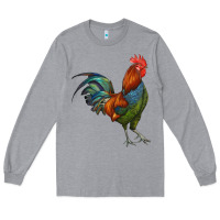 Heather Grey rooster Long Sleeve Tee - RanaPortraitStore