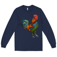 Navy rooster Long Sleeve Tee - RanaPortraitStore