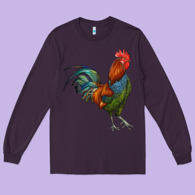 Rooster Long Sleeve Tee Designed By Ranaportraitstore
