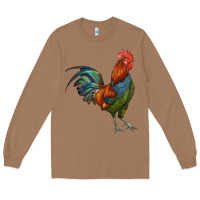 Toasted Coconut rooster Long Sleeve Tee - RanaPortraitStore