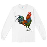 White rooster Long Sleeve Tee - RanaPortraitStore