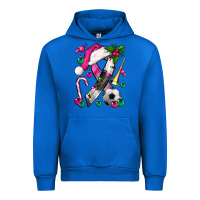 Cobalt Pink Christmas Breast Cancer Ribbon Soccer Urban Hoodie - BundleAndBundleShop