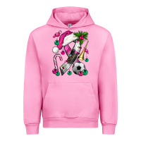 Fuchsia Pink Pink Christmas Breast Cancer Ribbon Soccer Urban Hoodie - BundleAndBundleShop