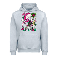 Heather Grey Pink Christmas Breast Cancer Ribbon Soccer Urban Hoodie - BundleAndBundleShop