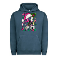 Pigment Midnight Navy Pink Christmas Breast Cancer Ribbon Soccer Urban Hoodie - BundleAndBundleShop