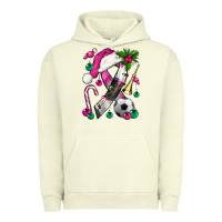 Pigment Pistachio Pink Christmas Breast Cancer Ribbon Soccer Urban Hoodie - BundleAndBundleShop