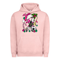 Pigment Salmon Pink Christmas Breast Cancer Ribbon Soccer Urban Hoodie - BundleAndBundleShop