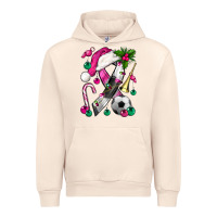 Sandshell Pink Christmas Breast Cancer Ribbon Soccer Urban Hoodie - BundleAndBundleShop