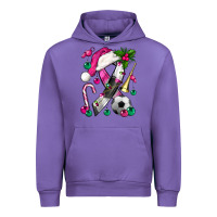 Tulip Pink Christmas Breast Cancer Ribbon Soccer Urban Hoodie - BundleAndBundleShop
