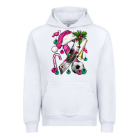 White Pink Christmas Breast Cancer Ribbon Soccer Urban Hoodie - BundleAndBundleShop