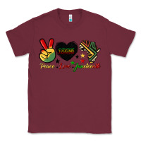 Burgundy peace love juneteenth 1865 Classic Tee - HRA Design Shop
