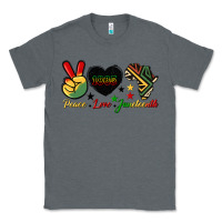 Charcoal Heather peace love juneteenth 1865 Classic Tee - HRA Design Shop