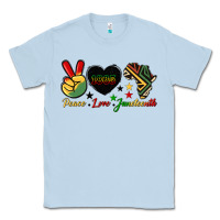 Dusty Blue peace love juneteenth 1865 Classic Tee - HRA Design Shop