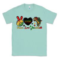 Seafoam peace love juneteenth 1865 Classic Tee - HRA Design Shop
