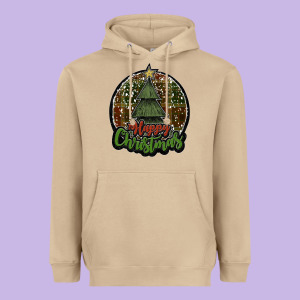 Happy Christmas Black Heavyweight Hoodie Designed By Jahusdesignshop