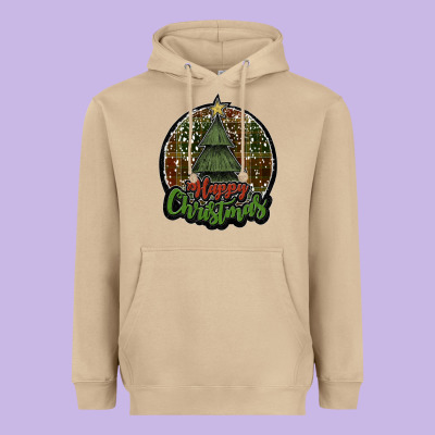 Happy Christmas Black Heavyweight Hoodie Designed By Jahusdesignshop