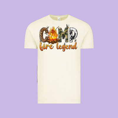 Vintage Tee camp fire legend with fire