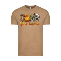 Vintage Coffee camp fire legend with fire Vintage Tee - texasbilliewilder