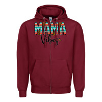 Burgundy mama vibes Zipper Hoodie - CowhideDigitalArt