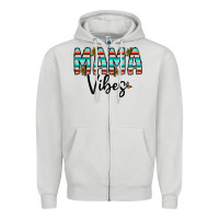 Dove Grey mama vibes Zipper Hoodie - CowhideDigitalArt