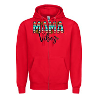 Red mama vibes Zipper Hoodie - CowhideDigitalArt