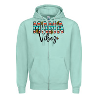 Seafoam mama vibes Zipper Hoodie - CowhideDigitalArt