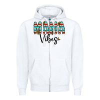 White mama vibes Zipper Hoodie - CowhideDigitalArt